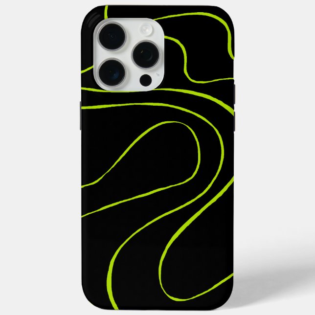 Coques Case-Mate iPhone Ebb et flux 2 en Lime vert et noir (Verso)