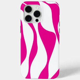 Coque iPhone 15 Pro Max Ebb et flux 4 en Magenta et Blanc