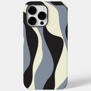 Coque Pour Pour iPhone 14 Pro Max Ebb et flux 4 en noir, gris et crème