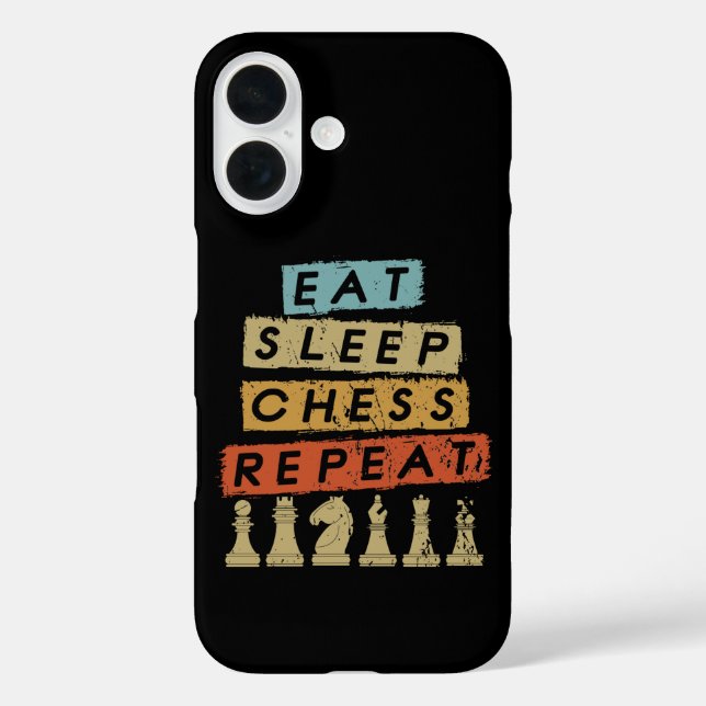 Coques Case-Mate iPhone Échecs - Manger Dormir Échecs Répéter (Verso)