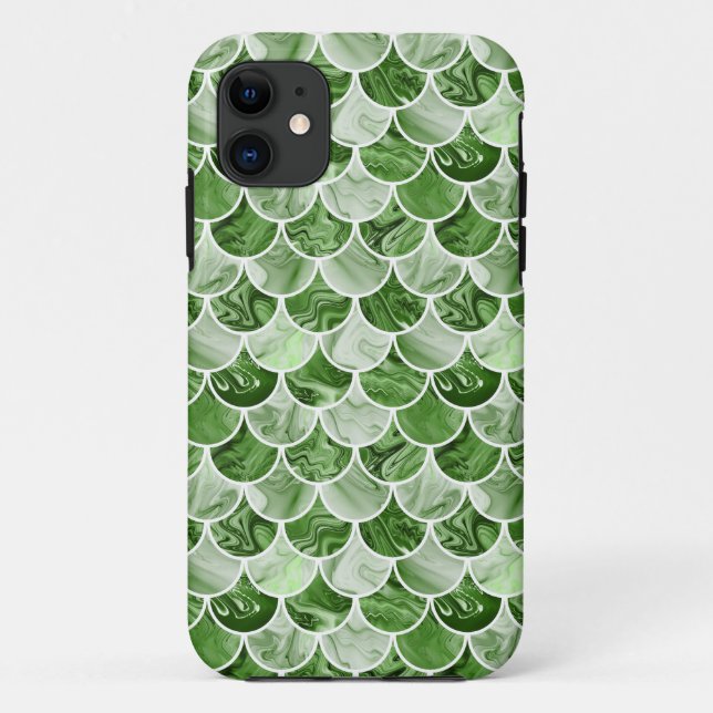 Coques Case-Mate iPhone Échelle verte de sirène (Dos)