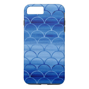 Coque Case-Mate Pour iPhone Échelles bleues peintes d'aquarelle
