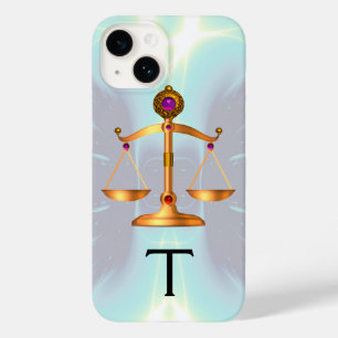 COQUES POUR iPhone ÉCHELLES D'OR DE LA LOI AVEC GEM STONES MONOGRAMME