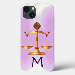Case-Mate iPhone CASE ÉCHELLES D'OR DE LA LOI AVEC PIERRES GEM MONOGRAM