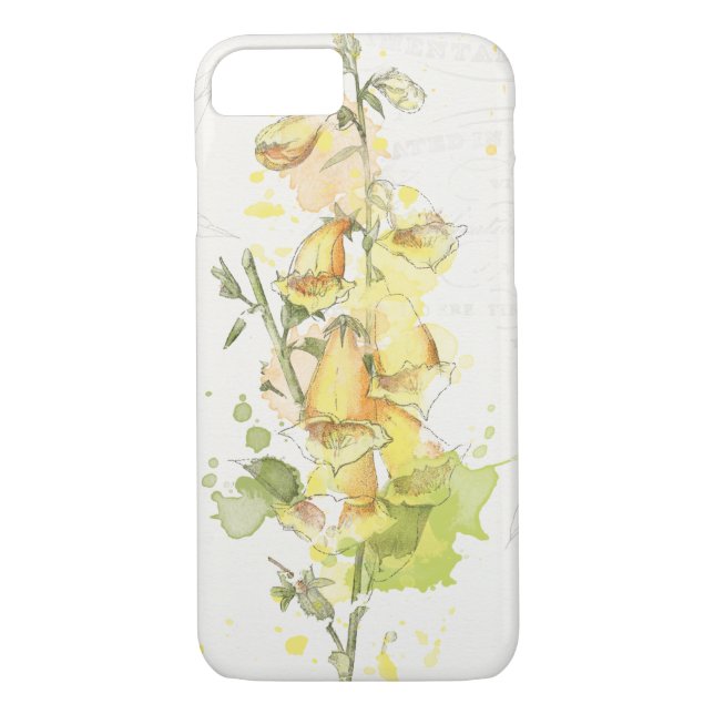 Coques Case-Mate iPhone Éclaboussure jaune florale (Dos)