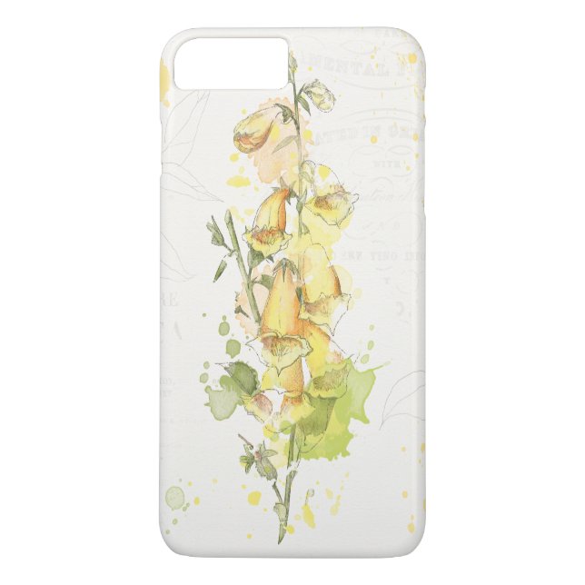 Coques Case-Mate iPhone Éclaboussure jaune florale (Dos)