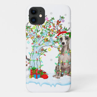 Case-Mate iPhone Case Éclairage de l'arbre du chien Whippet Xmas | Cadea