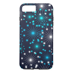 Coque Case-Mate Pour iPhone Éclairage de Parties scintillant bleu blanc simple