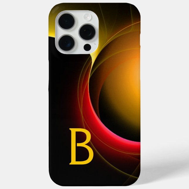Coques Case-Mate iPhone ECLIPSE MONOGRAM Vibrant Black Jaune Rouges (Verso)
