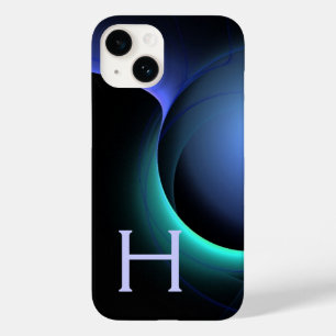 Coques Pour iPhone ECLIPSE MONOGRAM Vibrant noir bleu