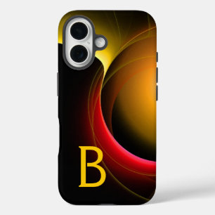 Coques iPhone 16 ECLIPSE MONOGRAM Vibrant noir jaune