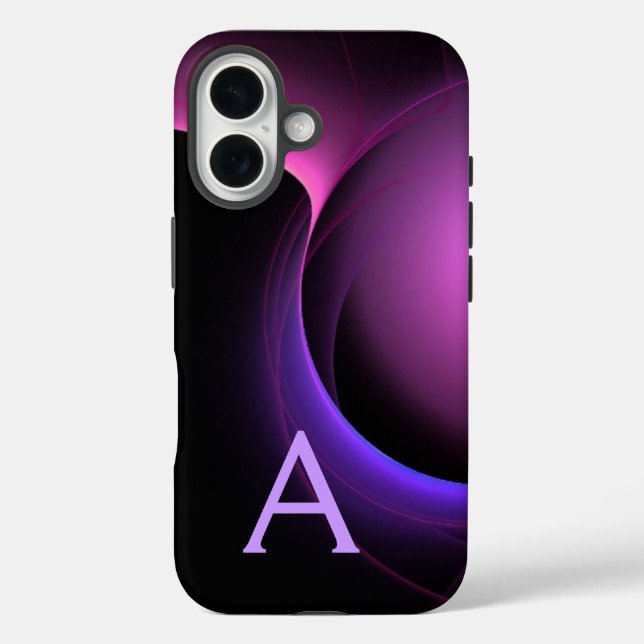 Coques Case-Mate iPhone ECLIPSE MONOGRAM Vibrant noir violet (Verso)