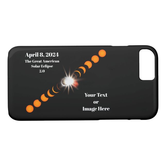 Coques Case-Mate iPhone Éclipse solaire totale 2024 (Dos (Horizontal))