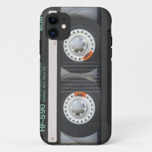 Coque iPhone 11 école 1980 de rétro caisse noire de cassette de