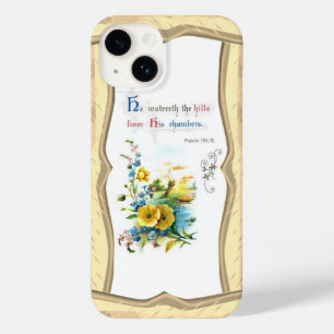 Coque Pour iPhone 14 Écriture chrétienne et jolies fleurs