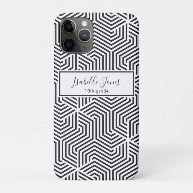 Coques Case-Mate iPhone écriture géométrique stylisée école personnalisée (Dos)