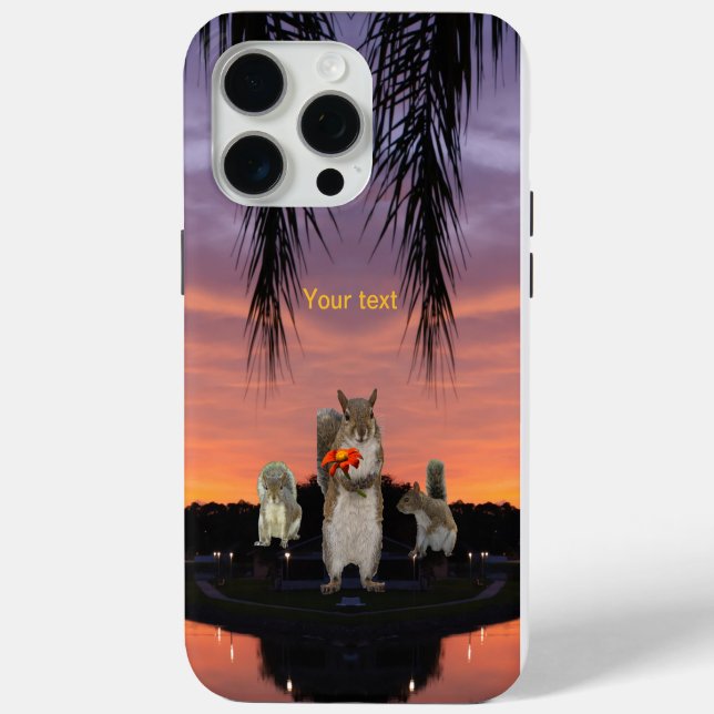 Coques Case-Mate iPhone Écureuils mignons au coucher du soleil tropical (Verso)
