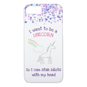 Coques Pour iPhone Edgy Unicorn avec arc en ciel et Confetti Funny