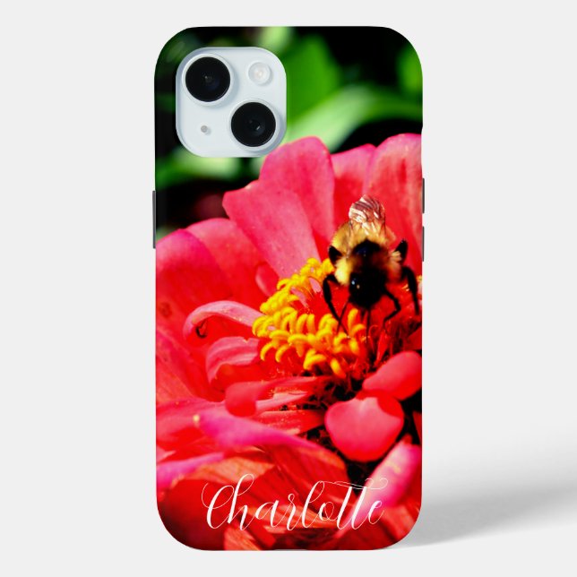 Coques Case-Mate iPhone Eelgant rouge floral photo bourdon (Verso)