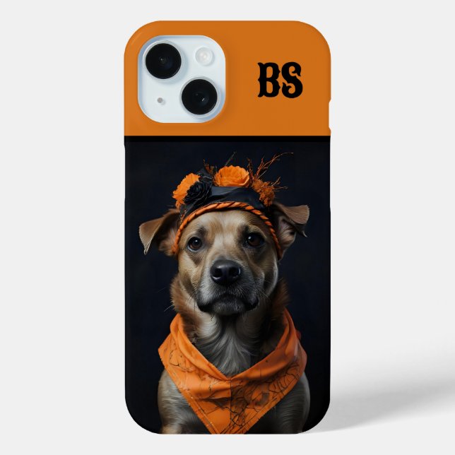 Coques Case-Mate iPhone Éffrayant mignon chien d'Halloween caché (Verso)