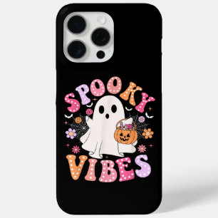 Coque iPhone 15 Pro Max Éffrayant Vibes Ghost Retro Halloween Super