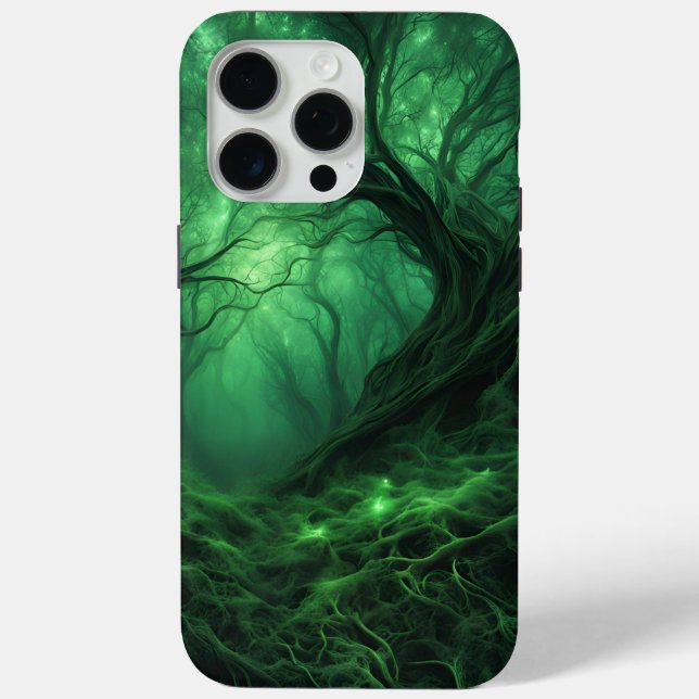 Coques Case-Mate iPhone Éffrayante Forêt verte foncée (Verso)