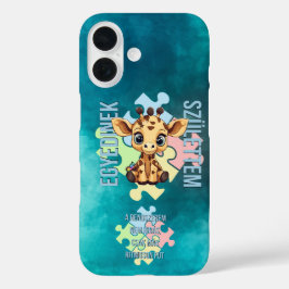 Coques iPhone 16 Egyedinek születtem – kedves zsiráfos design
