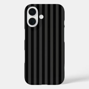 Coques iPhone 16 Elagnat Black & Smoky Black Vertical Stripes