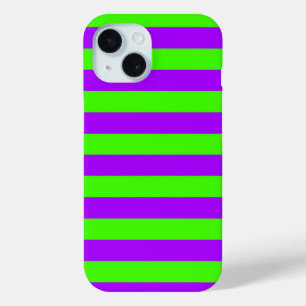 Coque Pour iPhone 15 Électrique Psychédélique violet et arlequin vert
