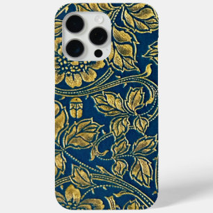 Coque iPhone 15 Pro Max Élégance Bleu Doré 