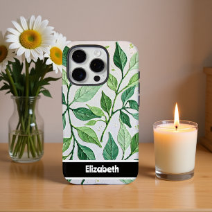Coques iPhone 16 Pro Élégance botanique Fleur feuillus verte