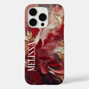Coques iPhone 16 Pro Élégance Bourguignonne en Or avec Nom en Acrylique