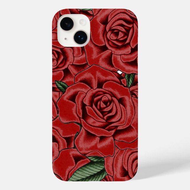 Coques Case-Mate iPhone Élégance de Rose Rouge (Verso)