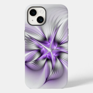 Coque Pour iPhone 14 Élégance florale Art Abstrait Violet Fractal moder