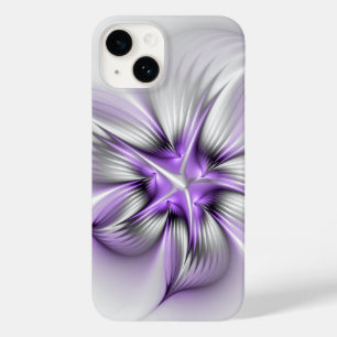 Coque Pour iPhone 14 Élégance florale Art Abstrait Violet Fractal moder