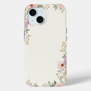Coque Pour iPhone 15 Élégance Florale Douce