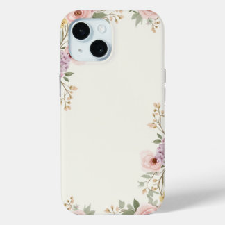 Coque Pour iPhone 15 Élégance Florale Douce