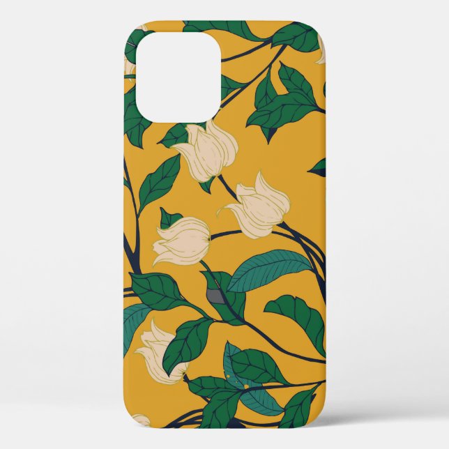 Coques Case-Mate iPhone Élégance florale : Motif feuillus Vintage. (Verso)