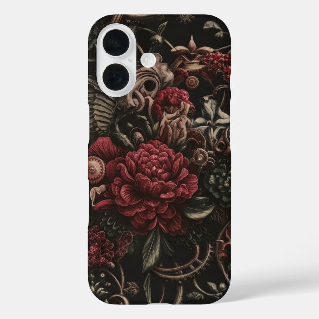 Coques Case-Mate iPhone Élégance florale Steampunk (Verso)