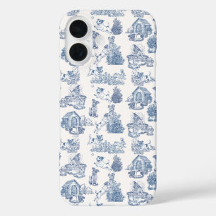 Coques iPhone 16 Élégance Jack Russell Toile Française Bleue