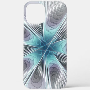 Case-Mate iPhone Case Elégance Moderne Bleu Gris Blanc Fractage Art Flow