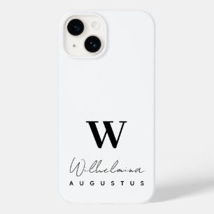 Coque Pour iPhone 14 Élégance Monogramme : Embrassez le style minimalis