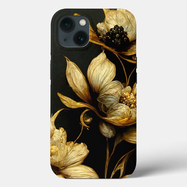 Coques Case-Mate iPhone Élégant appareil téléphonique baroque noir & or Fl (Verso)