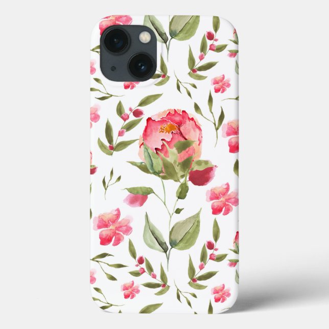 Coques Case-Mate iPhone Elégant Aquarelle Peony Floral botanique (Verso)