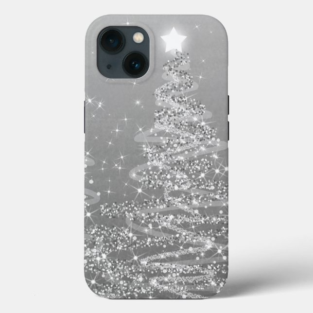 Coques Case-Mate iPhone Élégant Argent de Noël Étincelant (Verso)