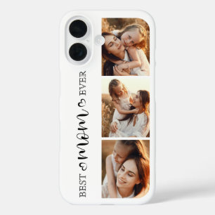 Coques iPhone 16 Elégant Best Mom Ever 3 Instagram Photo Collage