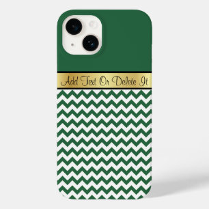 Coques Pour iPhone Élégant Billiard vert et blanc Chevron Monogramme