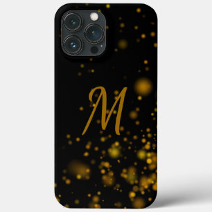 Case-Mate iPhone Case Elégant Black Gold Bokeh Effet initial Monogramme