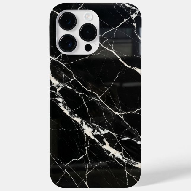 Coques Case-Mate iPhone Elegant Black Marble Texture iPhone Case (Verso)