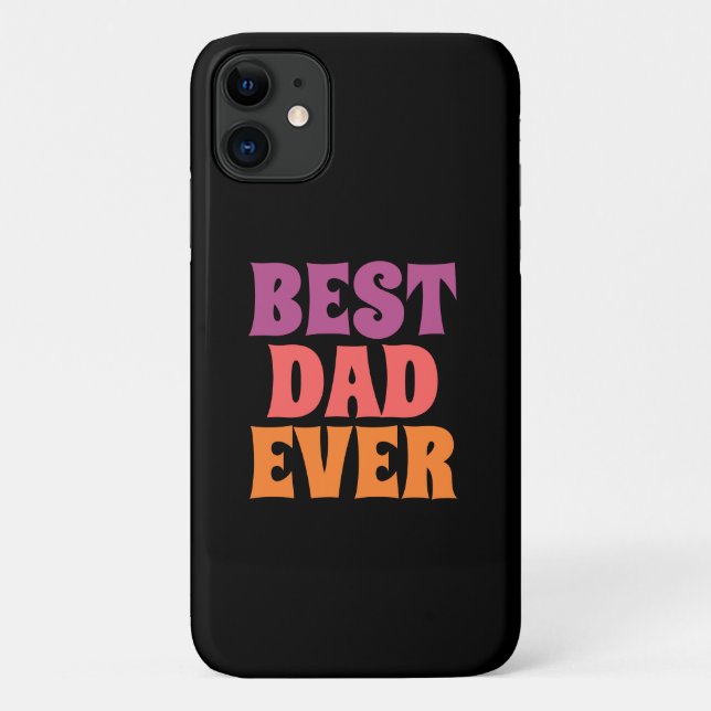 Coques Case-Mate iPhone Elegant black &purple retro best dad ever (Dos)